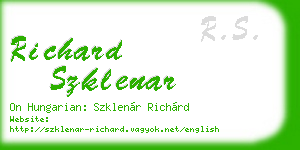 richard szklenar business card