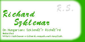 richard szklenar business card